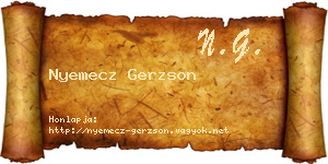 Nyemecz Gerzson névjegykártya